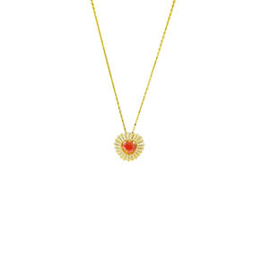 Women's Unbranded Gold Red Heart Pendant Necklace One Size